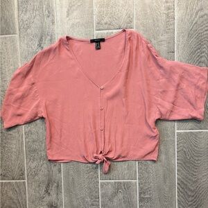 Pink Forever 21 Dolman Sleeve Crop Blouse size Small